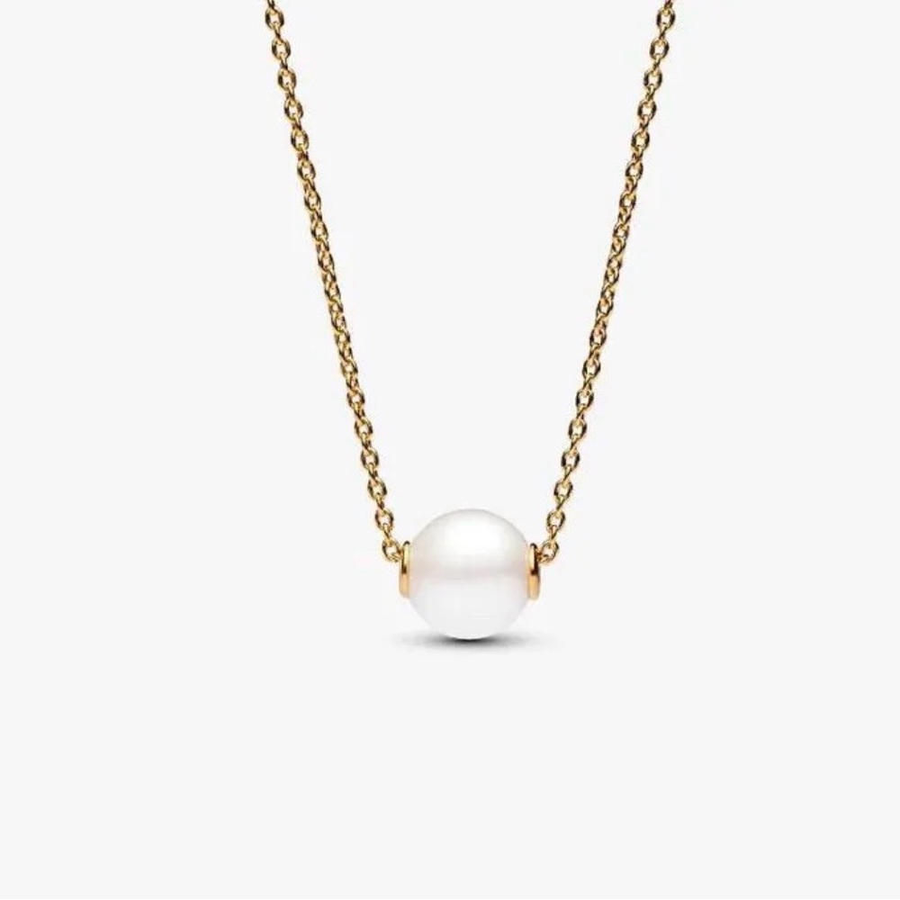 Pandora Treated Freshwater Cultured Pearl Gold-Plated Collier Necklace (48)
